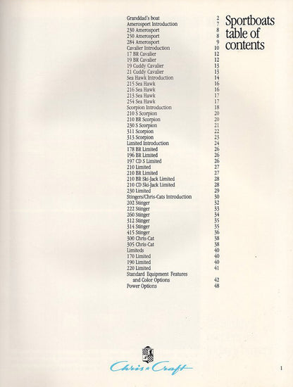 Chris Craft 1987 Sport Boats Brochure