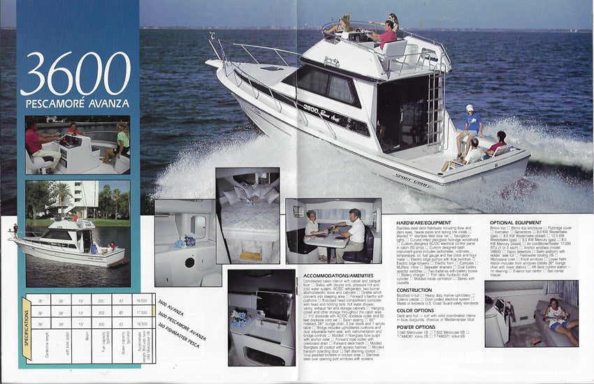 Sport Craft 36 Motor Yachts Brochure