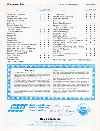 Caribe 1980s Brochure