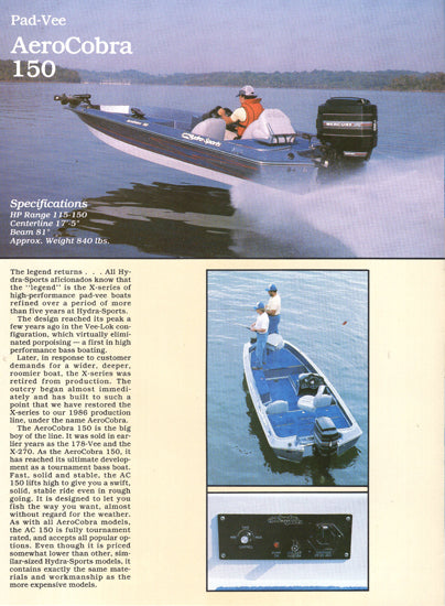 Hydra Sports 1986 Freshwater Brochure