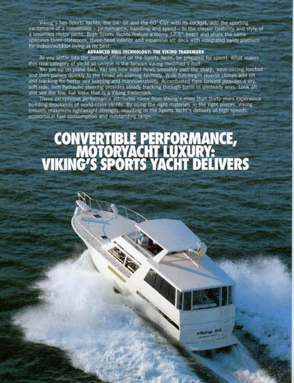 Viking 54 / 60 Motor Yacht / Cockpit Brochure