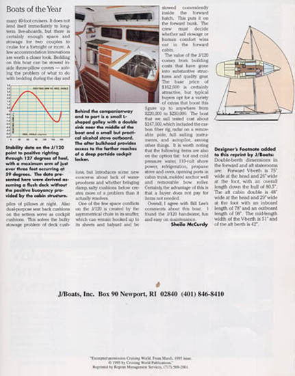 J/120 [40'] Cruising World Magazine Reprint Brochure
