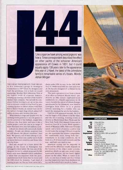 J/44 Boat International Magazine Reprint Brochure