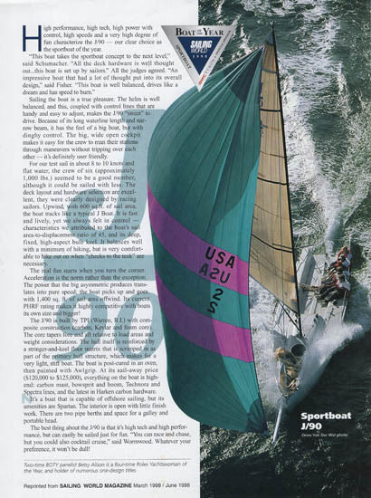 J/90 [30'] Sailing World Magazine Reprint Brochure