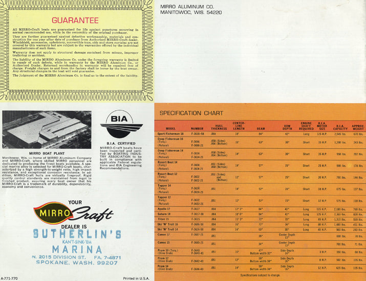 MirroCraft 1971 & 1972 Brochure
