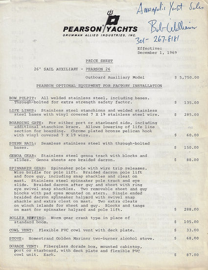 Pearson 26 Brochure