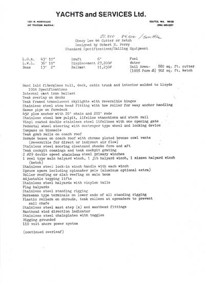 Cheoy Lee 44 Brochure Package