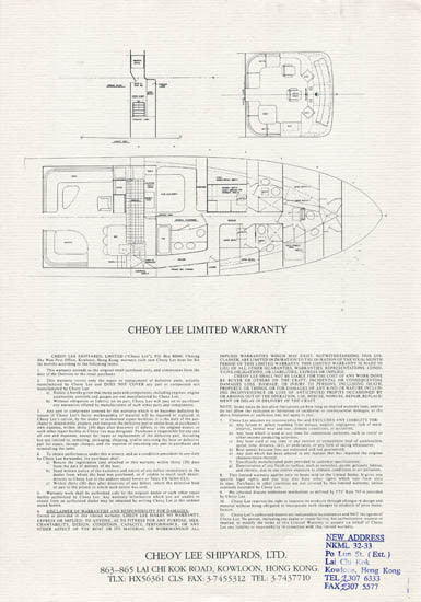 Cheoy Lee 70 Convertible Specification Brochure