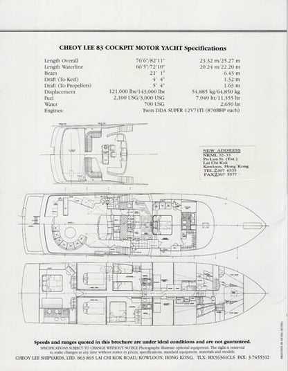 Cheoy Lee 83 Cockpit Motor Yacht Rochure