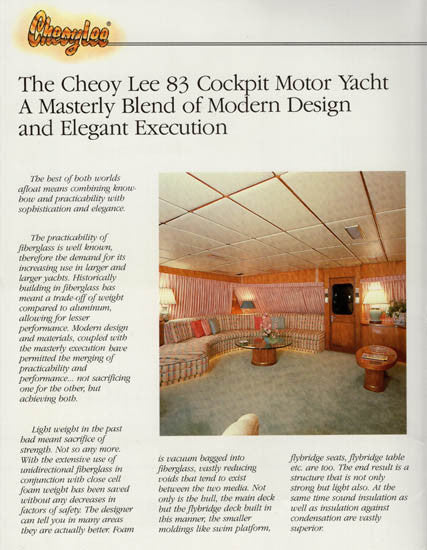 Cheoy Lee 83 Cockpit Motor Yacht Rochure