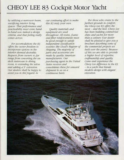 Cheoy Lee 83 Cockpit Motor Yacht Rochure