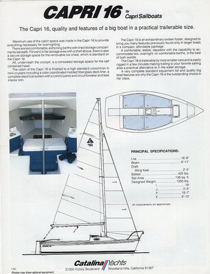 Catalina Capri 16 Brochure