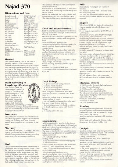 Najad 370 Specification Brochure