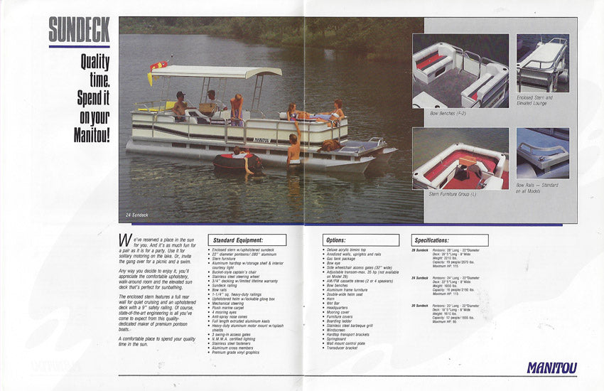Manitou 1990 Pontoon Brochure