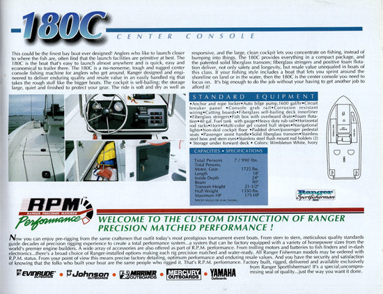 Ranger 1995 Sportfisherman Brochure