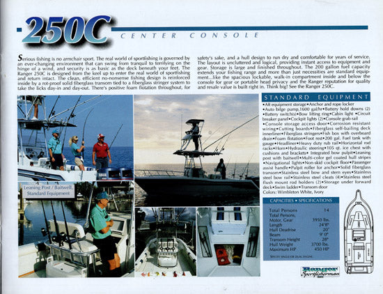 Ranger 1995 Sportfisherman Brochure