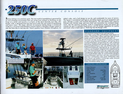 Ranger 1995 Sportfisherman Brochure
