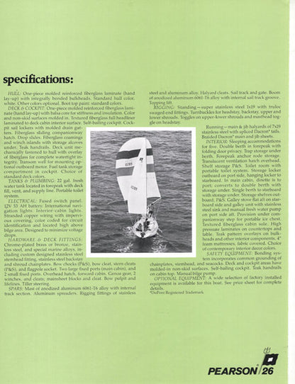 Pearson 26 Brochure