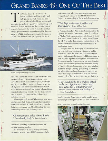 Grand Banks 49 Classic & Motoryacht Brochure