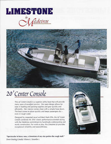 Medeiros Limestone 20 Center Console Brochure