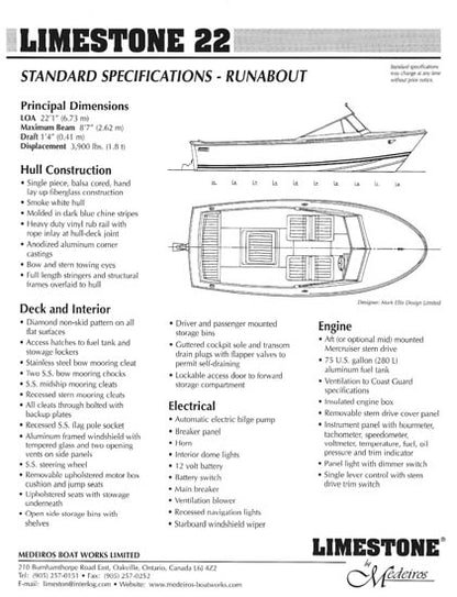 Medeiros Limestone 22 Runabout Brochure