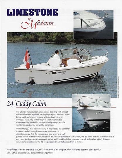 Medeiros Limestone 24 Cuddy Cabin Brochure