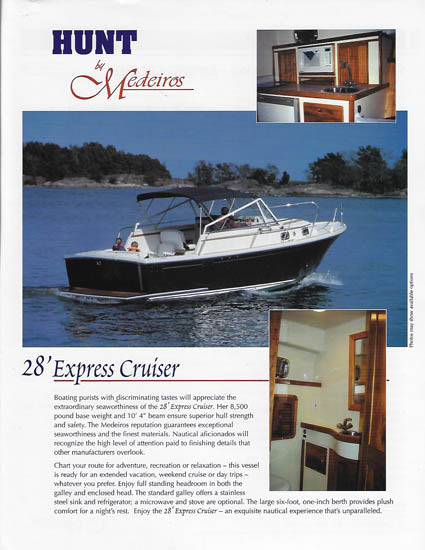 Medeiros Hunt 28 Express Cruiser Brochure