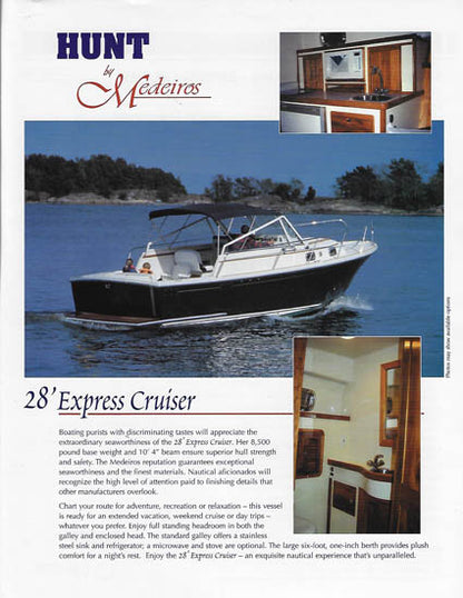Medeiros Hunt 28 Express Cruiser Brochure