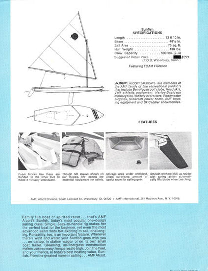 AMF Alcort Sunfish Brochure