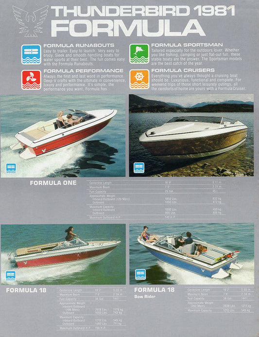 Formula 1981 Thunderbird Abbreviated Brochure