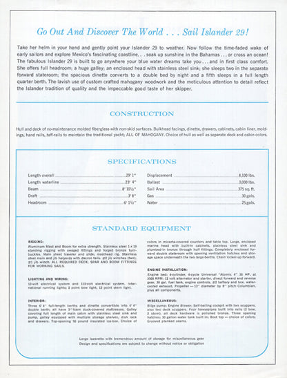 Islander 29 Brochure