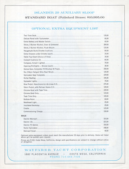 Islander 29 Brochure