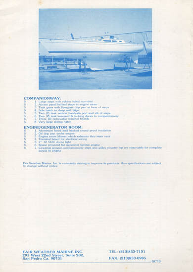 Fair Weather Mariner 39 Brochure