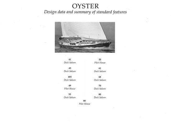 Oyster 2000 Specification Brochure