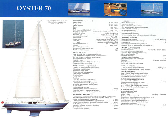 Oyster 1990s Specification Brochure