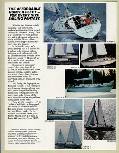 Hunter 1980s Full Line Brochure