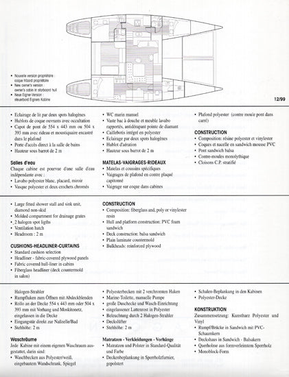 Lagoon 470 Specification Brochure