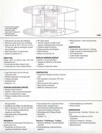 Lagoon 470 Specification Brochure