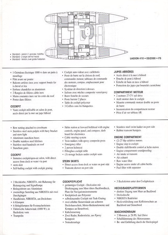 Lagoon 410 Specification Brochure