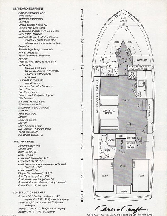 Chris Craft Constellation 38 Salon Brochure