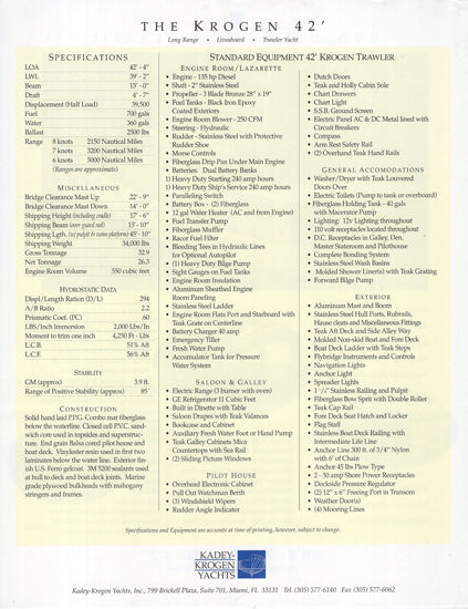 Krogen 42 Trawler Brochure