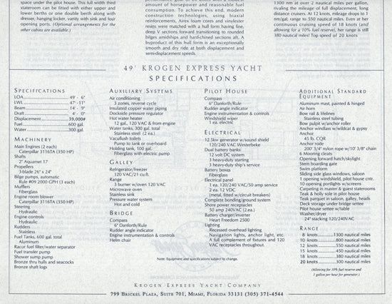 Krogen 49 Express Brochure