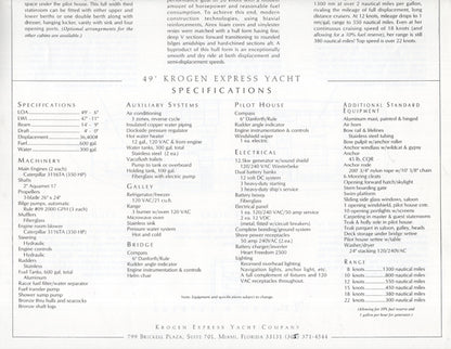 Krogen 49 Express Brochure
