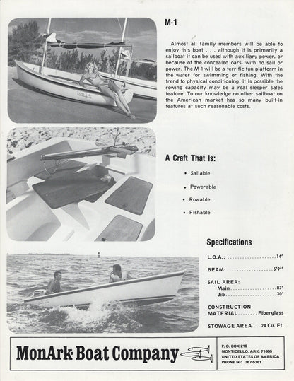 Monark M-1 Sailboat Brochure