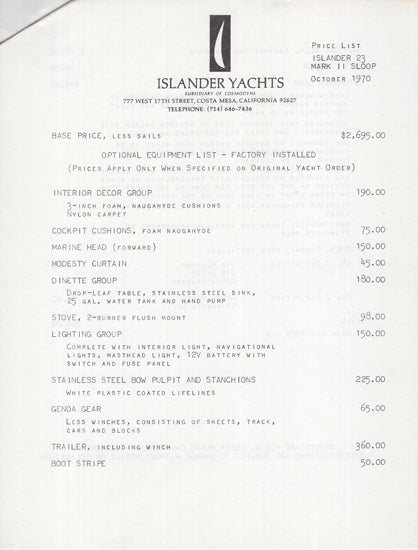 Islander 23 Brochure