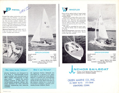 MFG 1966 Anchor Sailboat Brochure