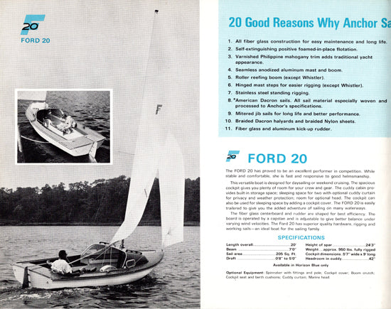 MFG 1966 Anchor Sailboat Brochure