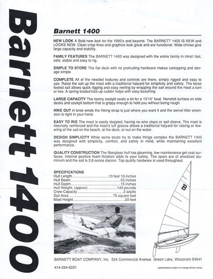 Barnett 1400 Brochure