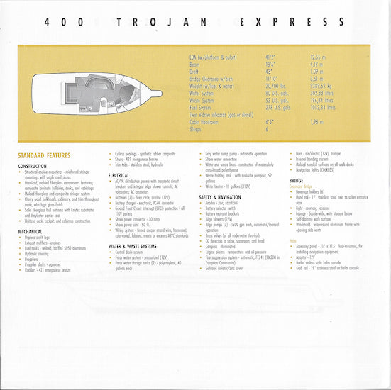 Trojan 400 Express Specification Brochure (2001)
