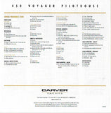 Carver 450 Voyager Pilothouse Specification Brochure (2001)